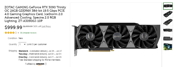 高端显卡价格狂跌：RTX 3080 Ti 10天猛降1350元