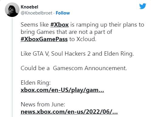 《艾尔登法环》等非XGP游戏或登Xbox云游戏 商店页已标识