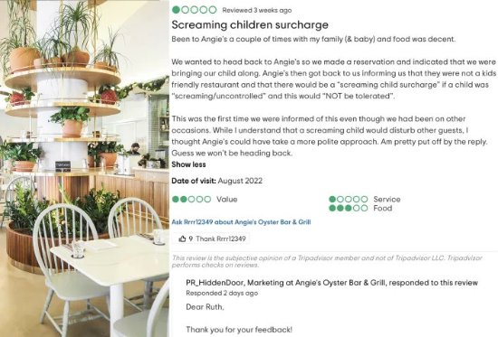 新加坡餐厅对吵闹儿童收费：额外收取约50元人民币