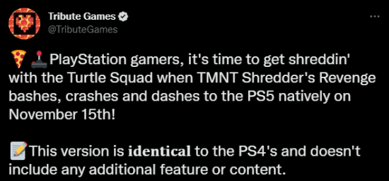 《忍者神龟：施莱德的复仇》出PS5数字版 PS4版无法免费升级