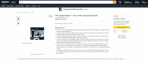 亚马逊上架价值459.99美元《战神：诸神黄昏》PS5数字版捆绑套装 须获得邀请资格购买