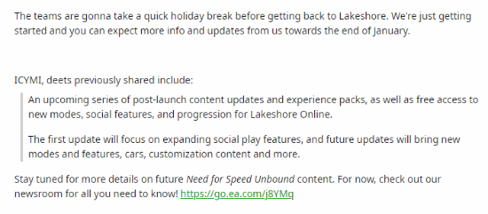 《极品飞车22：不羁》明年一月迎来更新 扩展社交游戏功能