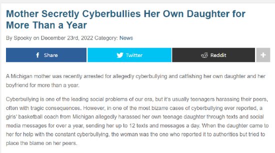 美国女子网络霸凌女儿被捕 骚扰时间长达一年