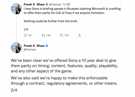 微软高管回怼索尼：别乱说 我们给你《COD》10年协议了