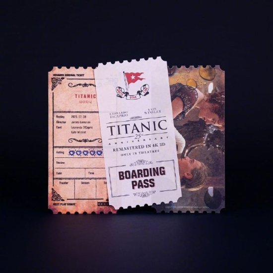 《泰坦尼克号》韩国重映：票根是船票 美丽精致