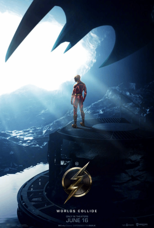 DC Super British movie "The Flash" debut poster Batman "reflection" appeared