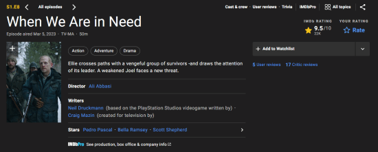The Last of Us When We Are in Need (TV Episode 2023) - IMDb