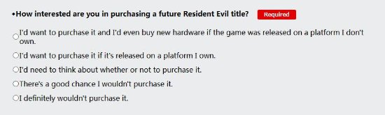 卡普空询问玩家：若《生化危机》为独占 是否愿意买新游戏机