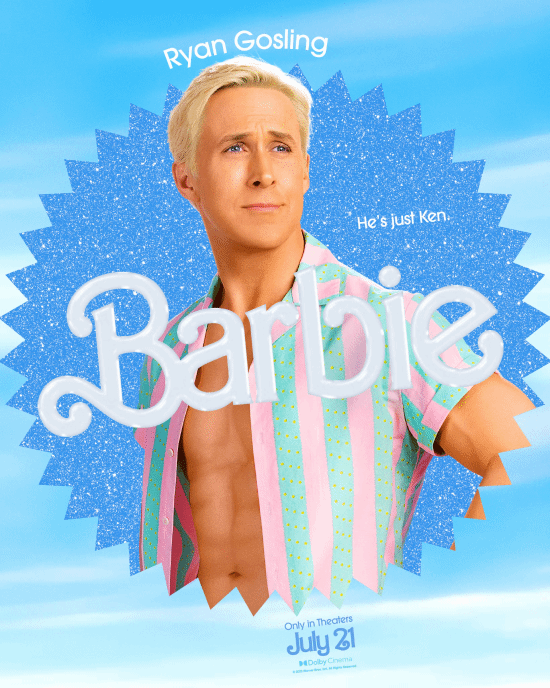 《芭比》真人电影发布角色海报：靓仔高司令粉嫩吸睛