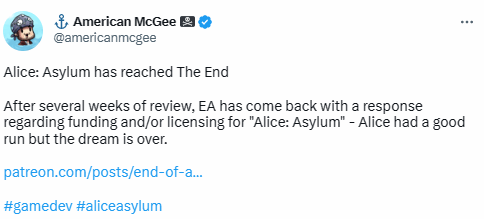 EA再次拒绝《爱丽丝3》开发请求 制作人萌生退意