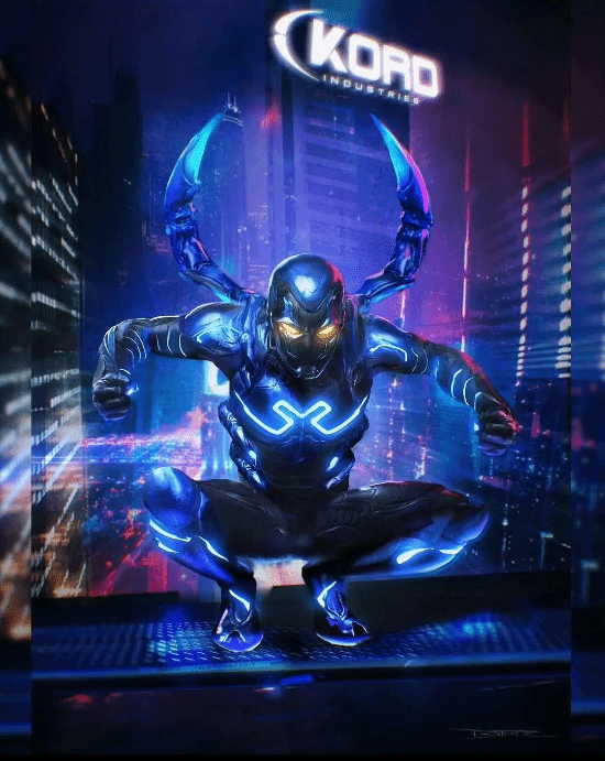 DC "Blue Beetle" crew appeared in the film event: the heroine Chaoying with the same color scheme