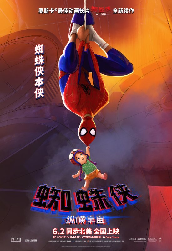 《蜘蛛侠：纵横宇宙》全新中文海报 蜘蛛猫重磅亮相