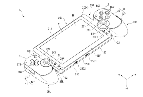 索尼云掌机Project Q早期专利图像：PS4手柄+屏幕设计