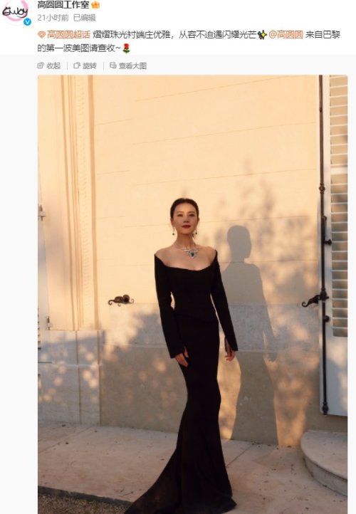 Gao Yuanyuan's Paris Trip Showcases Elegant Black Gown