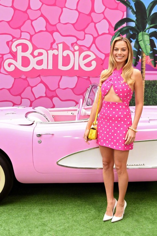 Barbie Cast Shines at Promotional Event: Lead Actress' Pink Dress Turns Heads