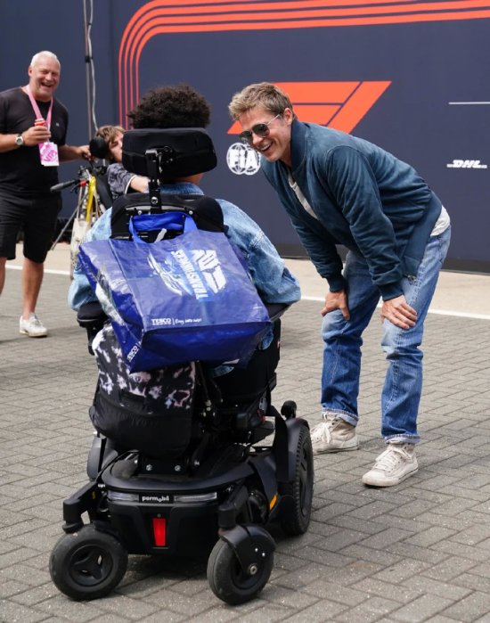 Brad Pitt Filming New Movie at Silverstone Circuit, Still Handsome!