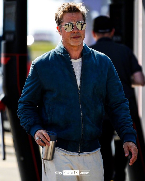 Brad Pitt Filming New Movie at Silverstone Circuit, Still Handsome!