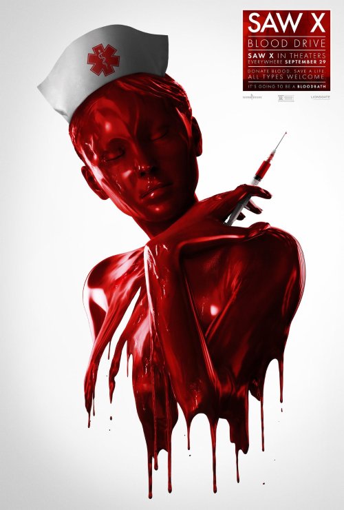 "Saw X" Unveils New Poster: Blood-Soaked Nurse