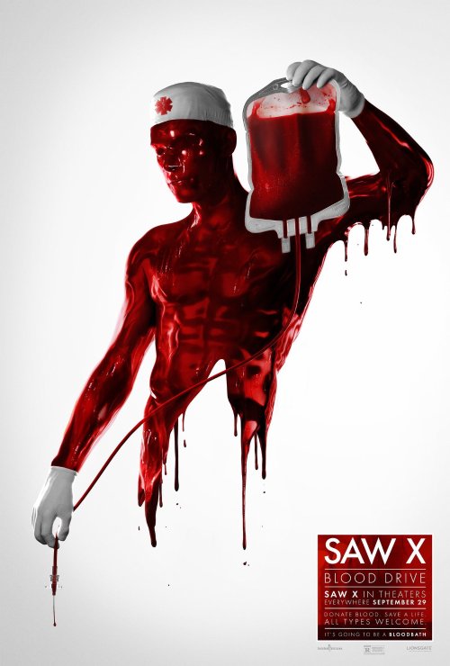 "Saw X" Unveils New Poster: Blood-Soaked Nurse