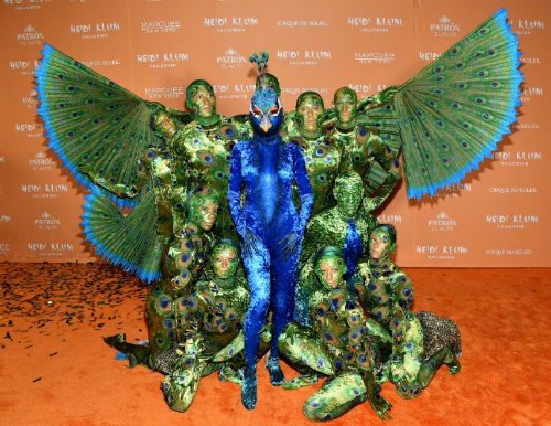 Heidi Klum's Spectacular Halloween COS as a Peacock: Husband COSes as a Peacock Egg