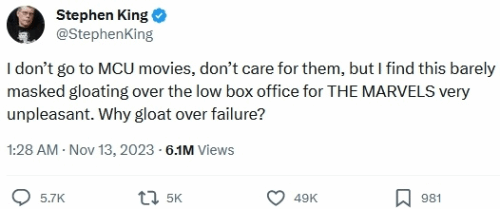 Stephen King: Mocking the Box Office of 