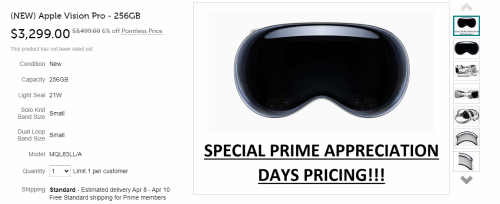 苹果vision pro海外初度扣头：直降200美元