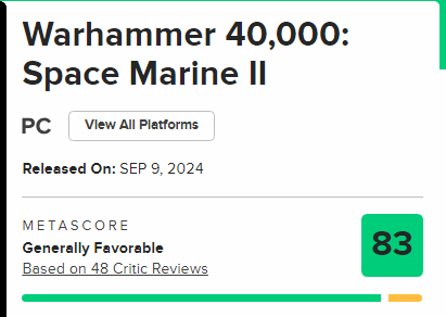 M站83分！《战锤40K：星际战士2》晒媒体赞誉图
