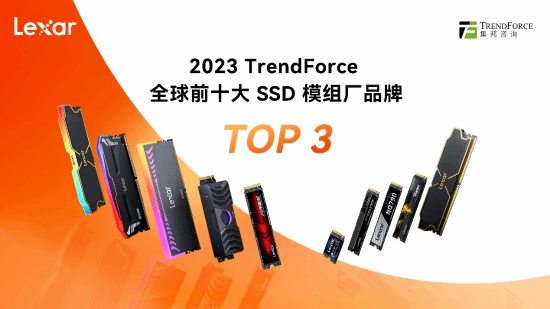 全球第三！雷克沙再次荣登TrendForce 2023全球SSD厂商前10榜单