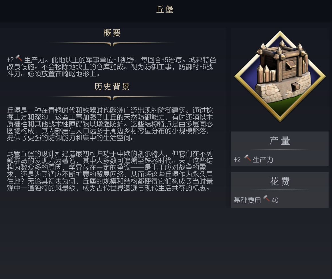 《文明7》丘堡设施介绍 丘堡历史背景一览 - 第1张