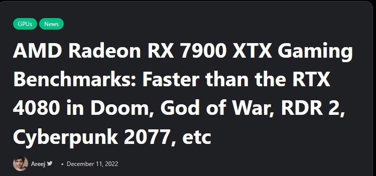 国内各方评击 7900XTX，老G哥表示有话说 游民星空